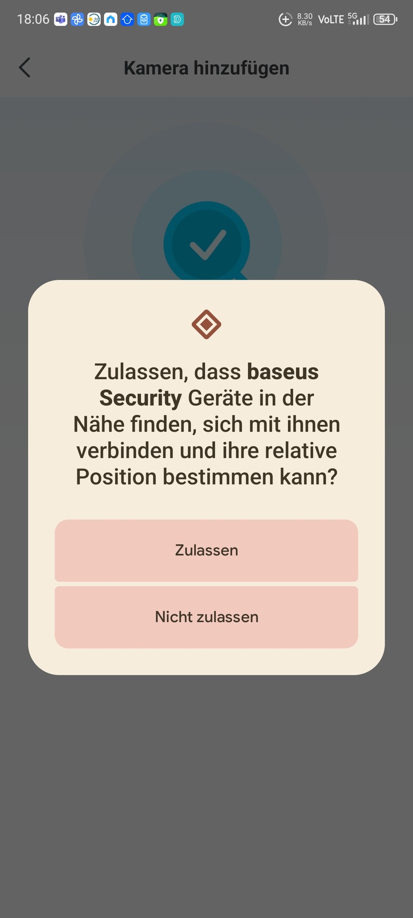 Die Inbetriebnahme der Überwachungskamera erfolgt mit der App Baseus Security