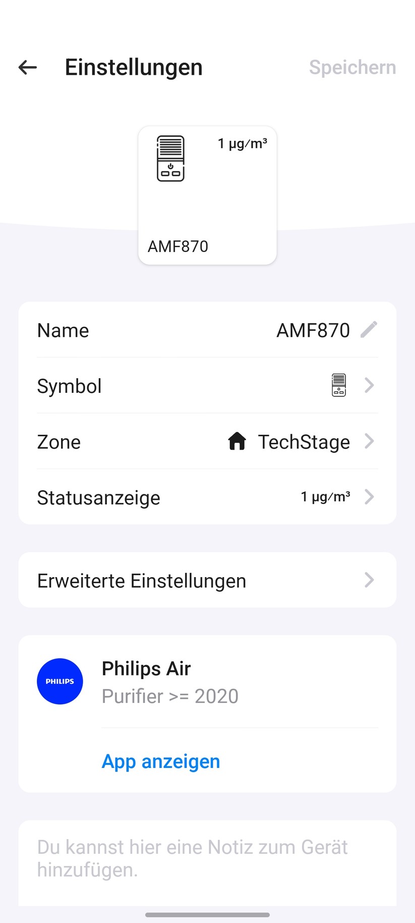Philips Air Performer AMF870 im Test: Integration in Homey Pro