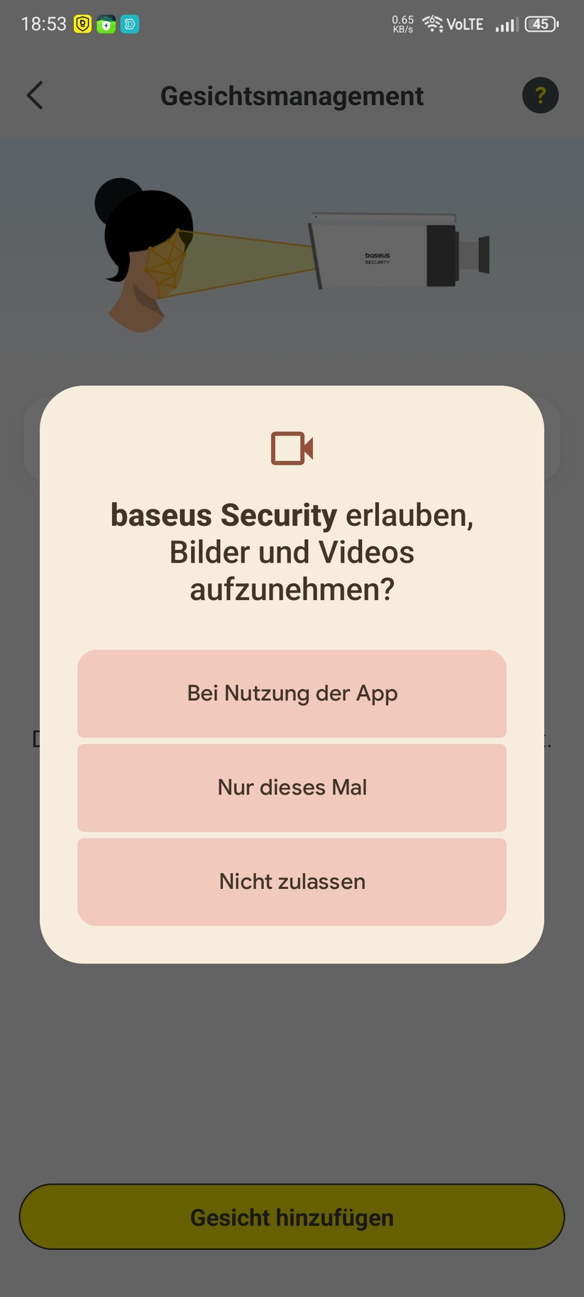 Die Inbetriebnahme der Überwachungskamera erfolgt mit der App Baseus Security