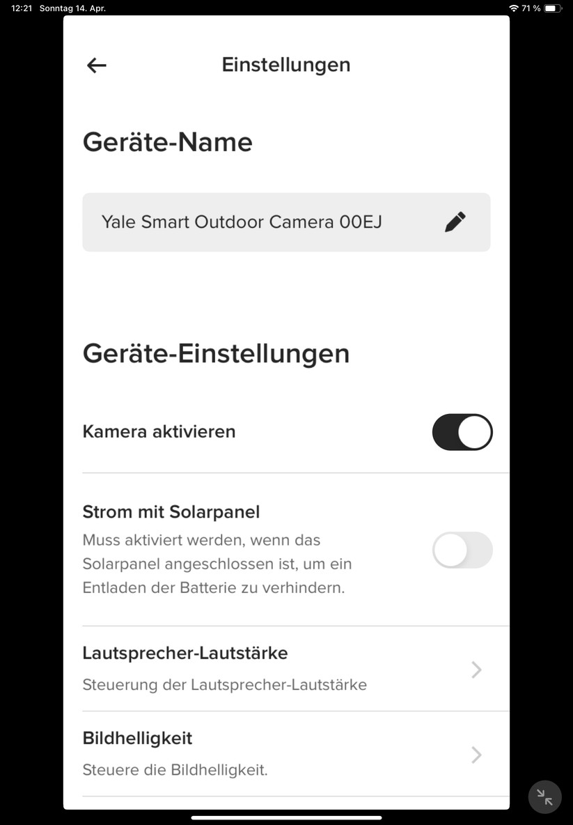 Yale Smart Outdoor Camera: Einrichtung und Einstellungen