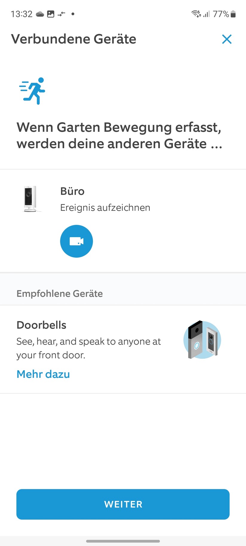 Ring Stick Up Cam Pro Akku: Die Einrichtung ist einfach und bietet viele Erläuterungen zur Kamera. Vorbildlich.