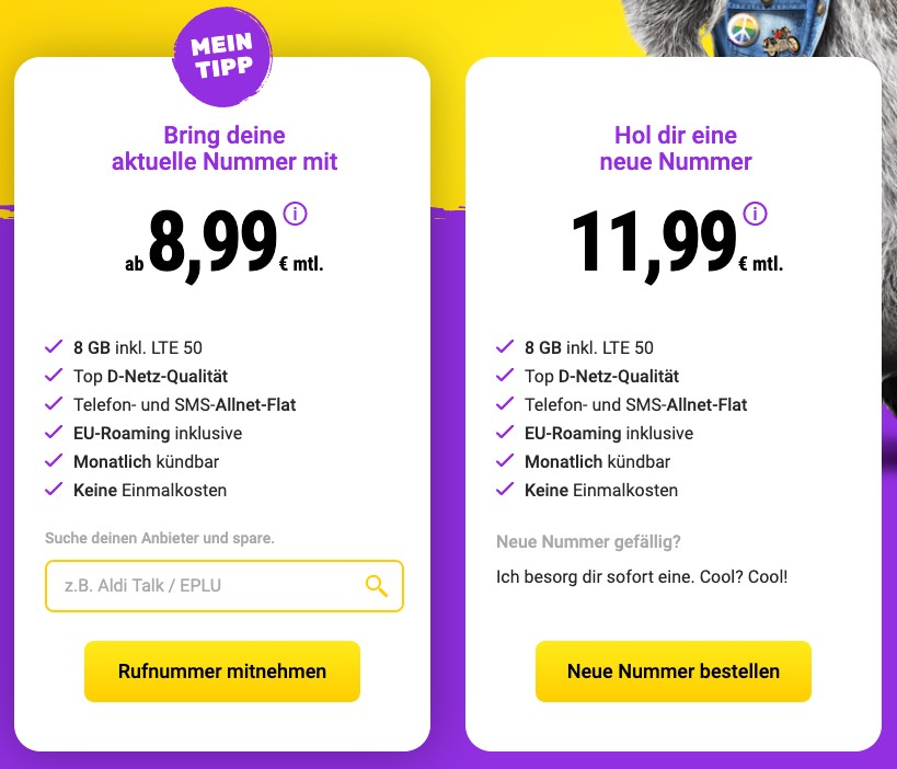 Den aktuell besten Vodafone-Deal gibt es bei Simon Mobile