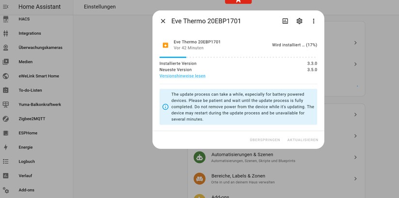  Firmware-Update unter Home Assistant