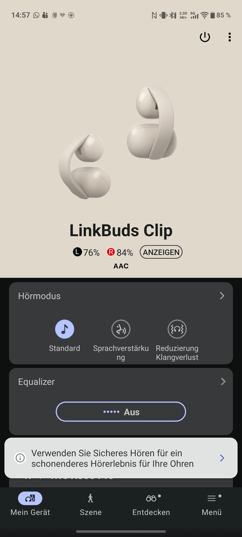 Sony Linkbuds Clip Screenshot