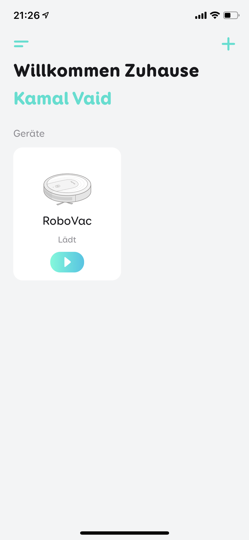 Im Hauptmenü stehen alle Geräte zur Verfügung…