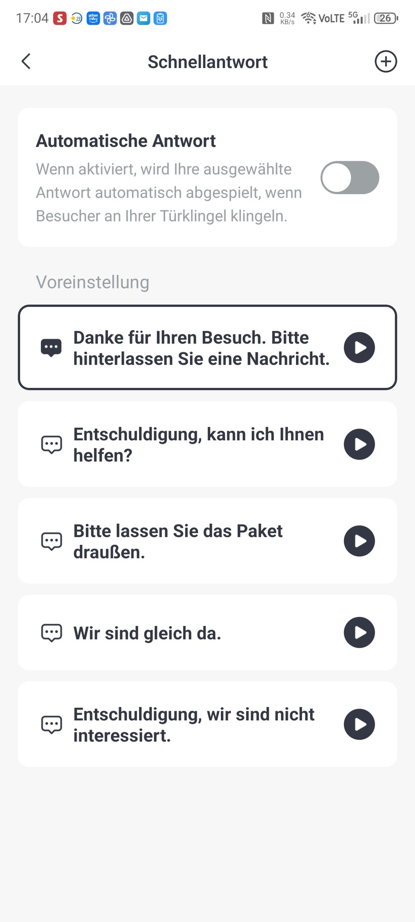 Einstellungen in der Switchbot App