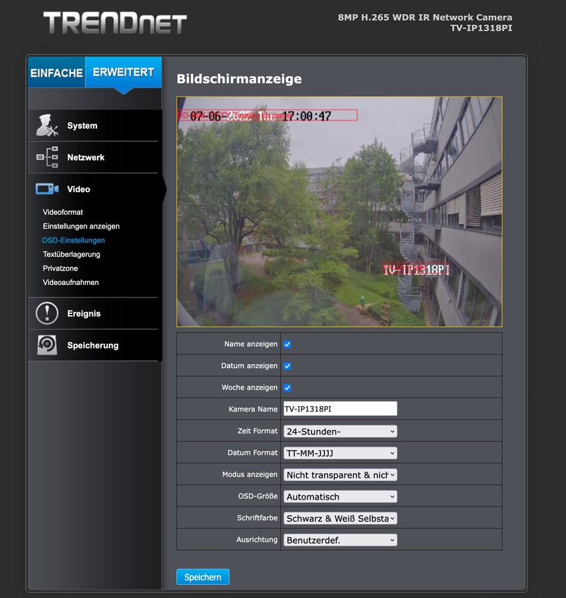 Trendnet TV-IP1318PI: Konfiguration über Browser