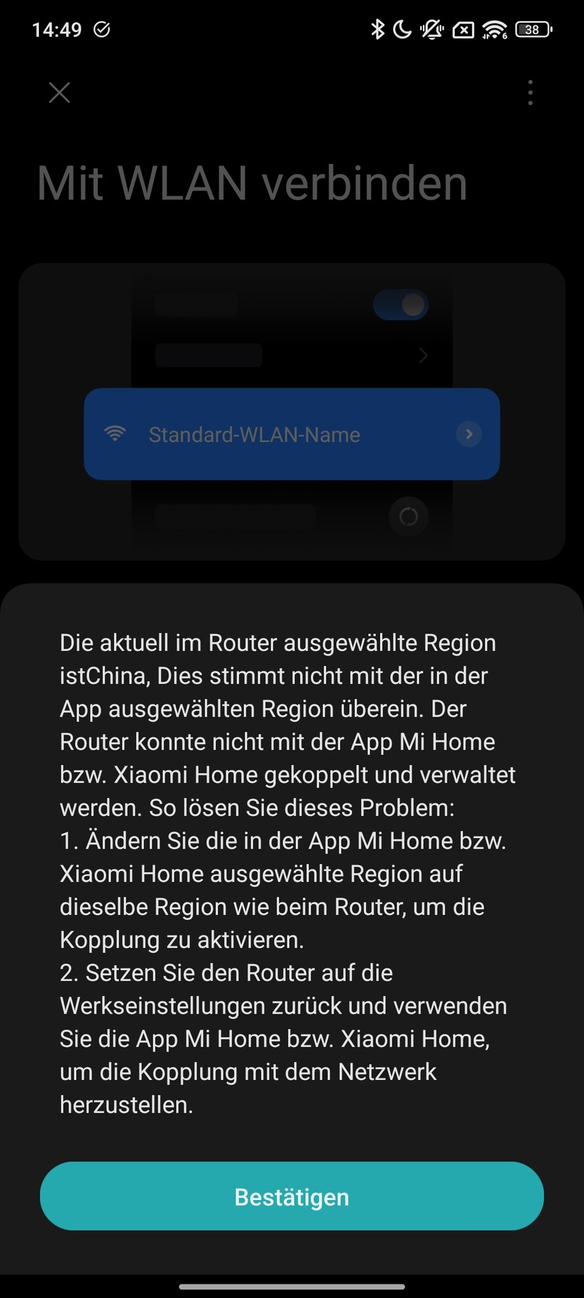 Xiaomi BE3600 Pro – App