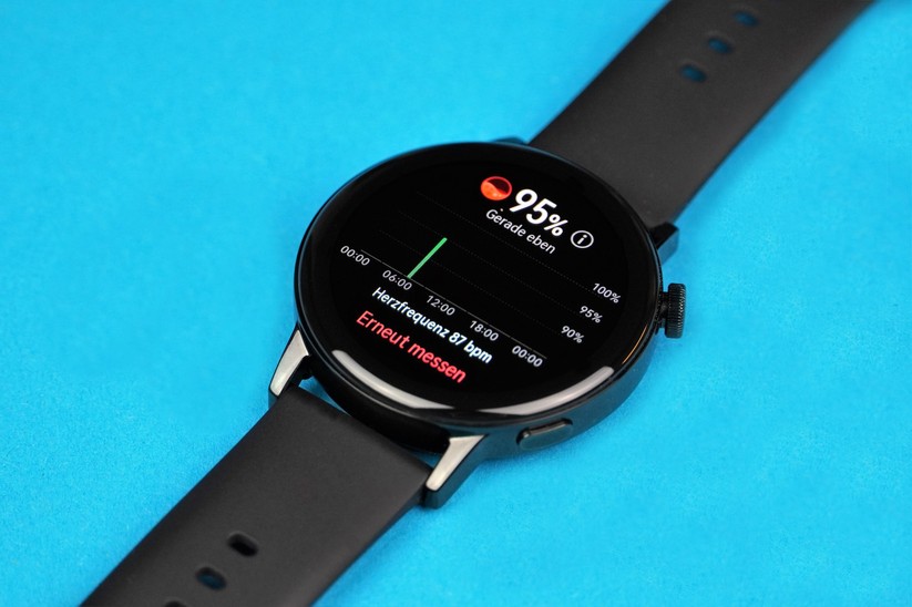 Huawei Watch GT3: Zur Ausstattung gehört eine Funktion zur Messung des Blutsauerstoffgehalts.