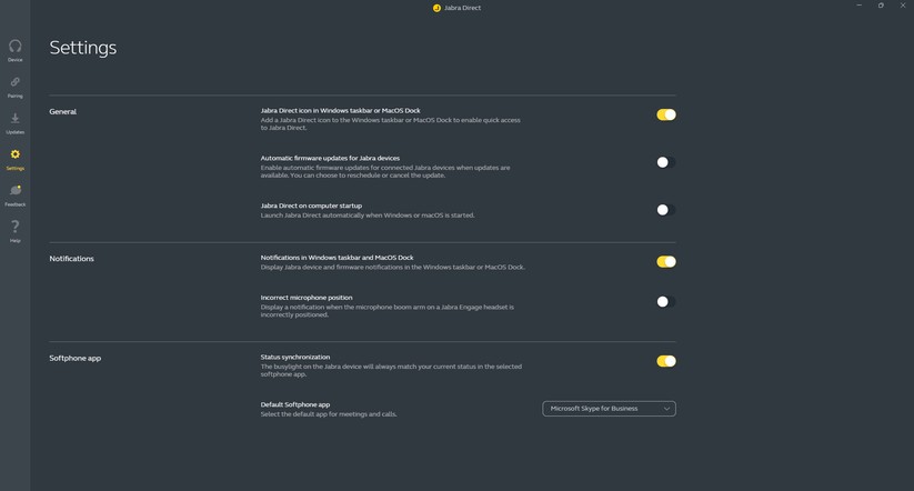 Jabra Evolve3 85 - Bilder Desktop-App