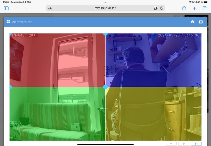 Instar IN-8401: Zugriff über Browser mit moderner und übersichtlicher Web-UI
