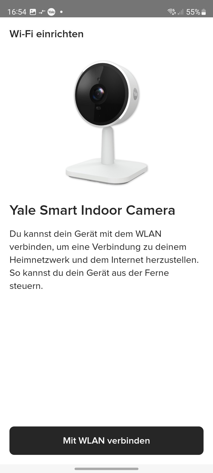 Yale Smart Indoor Camera: Einrichtung