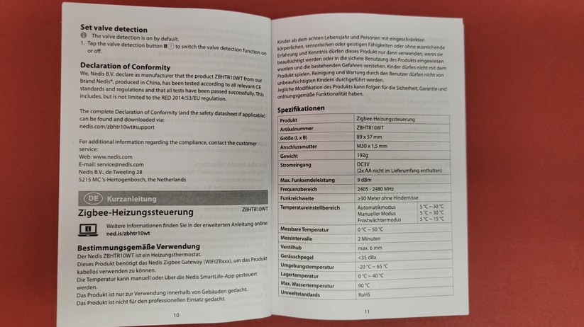 Nedis Zigbee Heizkörperthermsotat ZBHTR10WT