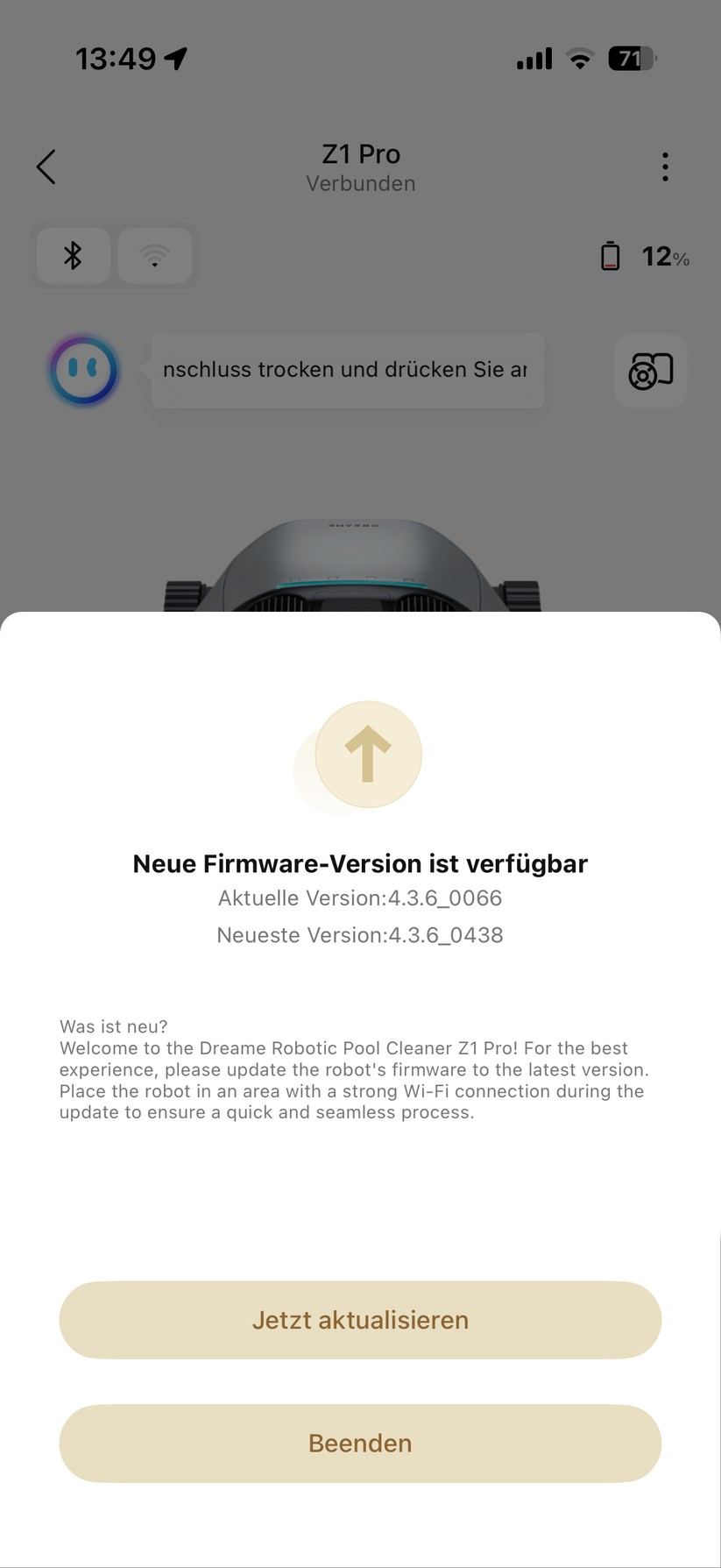 Dreame Z1 Pro Poolroboter - Bilder App 