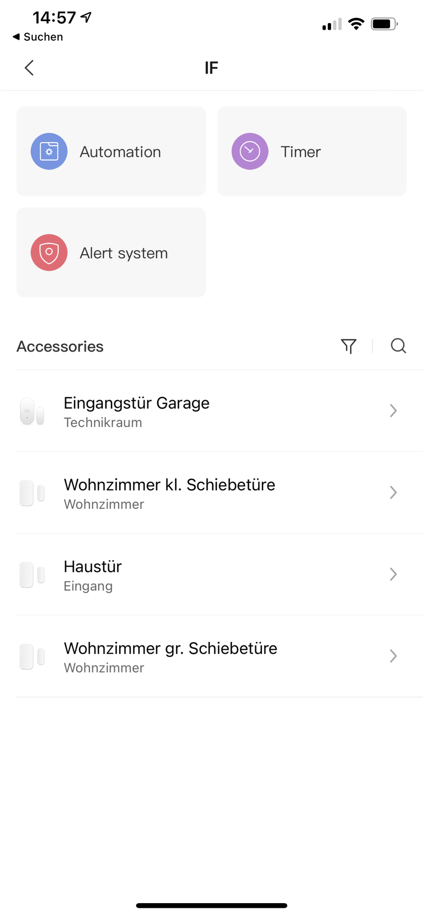 Im Wenn-Feld wählen wir den Sensor, ....
