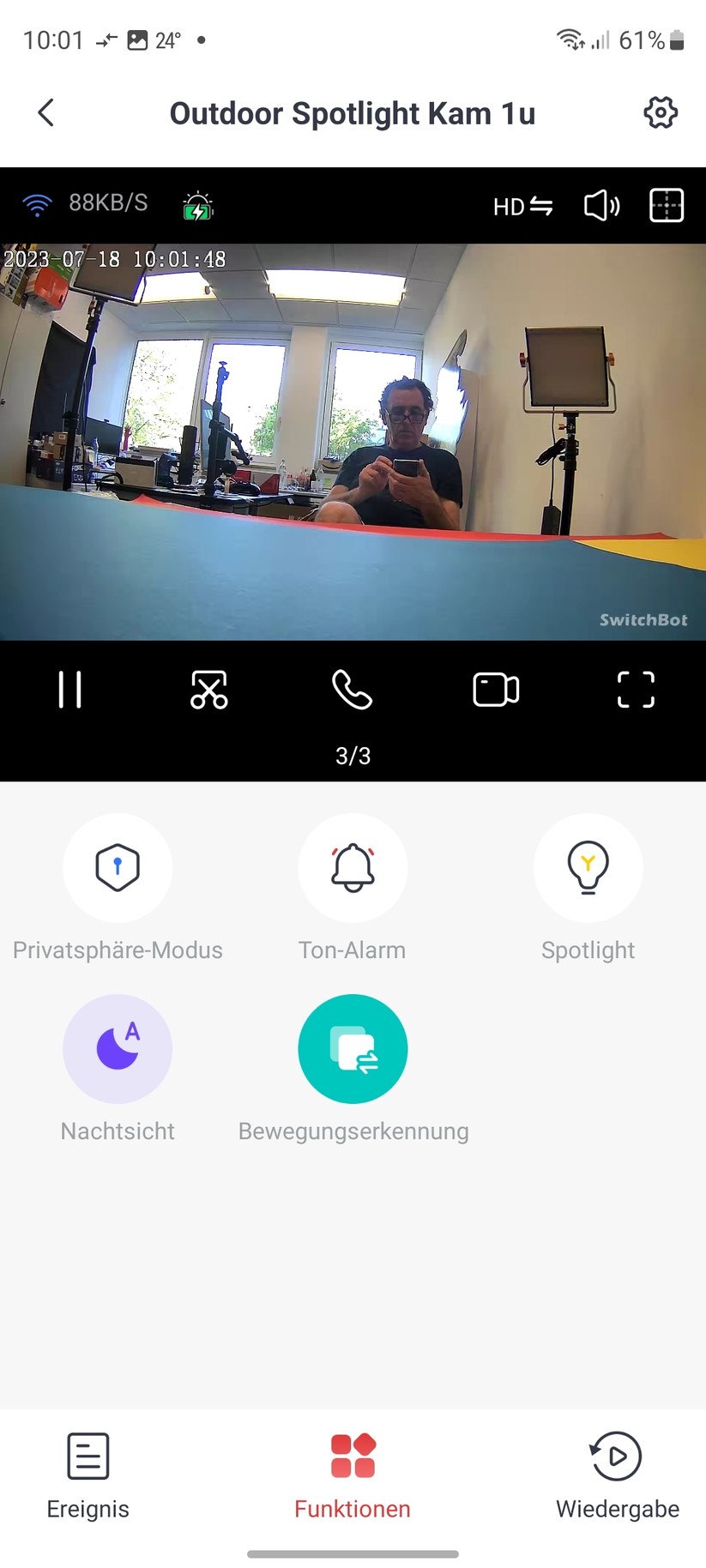 Switchbot Outdoor Spotlight Cam: App, Einstellungen, Bilder