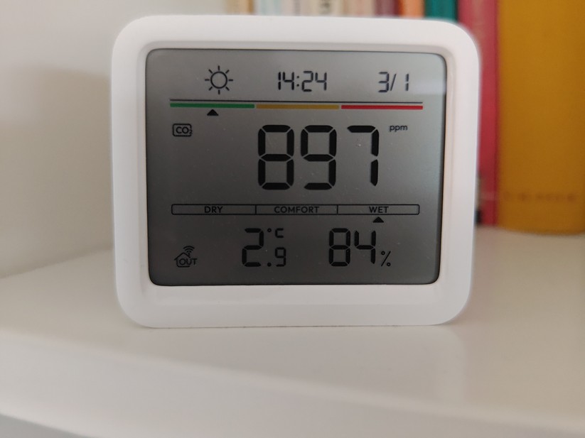 Switchbot Meter Pro CO₂: Bei ungünstigen Lichtverhältnissen ist das LC-Display nur schwer ablesbar.