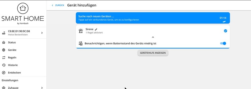 Über smarthomebyhornbach.com können Anwender ihr Smart Home bequem vom Desktop aus verwalten. Die Web-Oberfläche bietet die gleichen Funktionen wie die App.