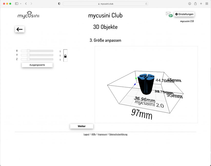 Schokoladen-3D-Drucker mycusini 2.0 