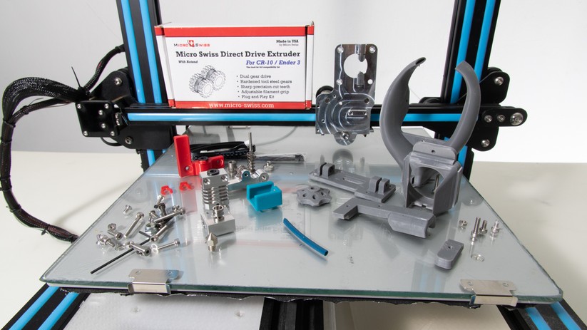 Das Micro Swiss Upgrade inkludiert den alten Extruder Motor und benötigt 3D-Druck-Teile.