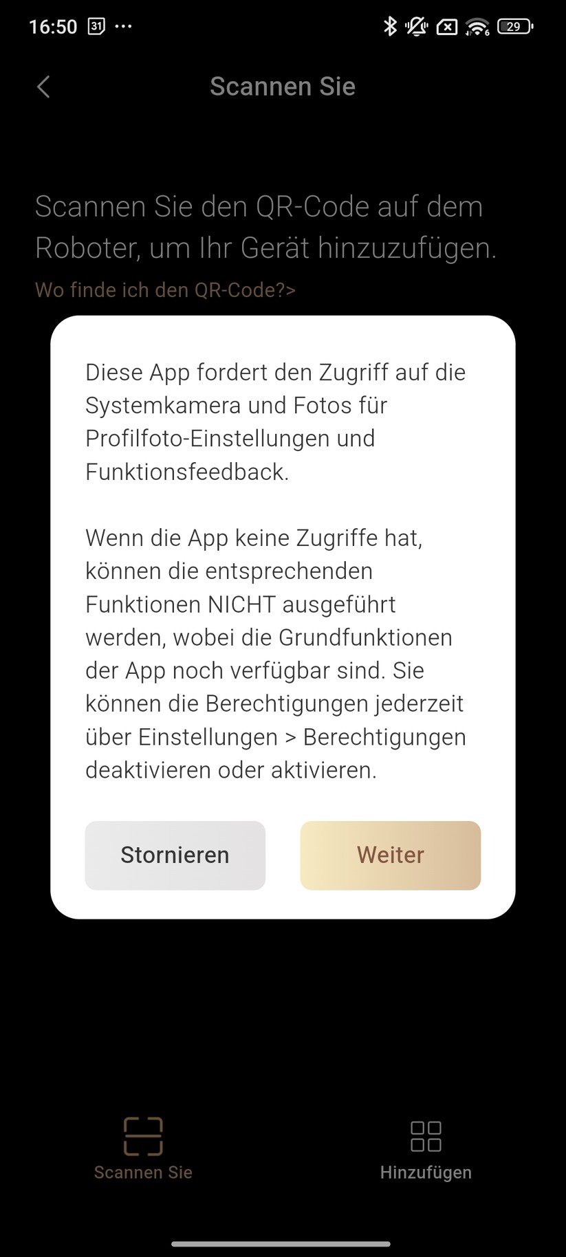 Mova 1000 – Einrichtung
