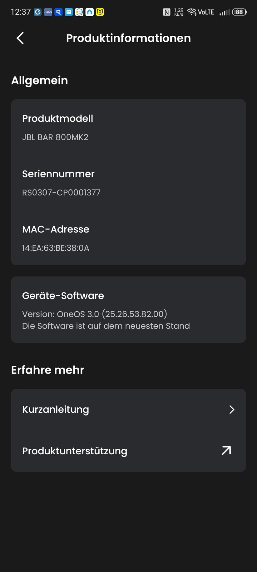 Die App JBL One bietet nicht nur umfangreiche Hilfen zur Abstimmung und Aufstellung der Soundbar, sondern integriert auch zahlreiche Streamingdienste.