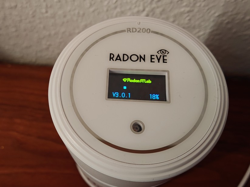 Radon Eye RD200: Der Start des Geräts dauert einige Minuten.