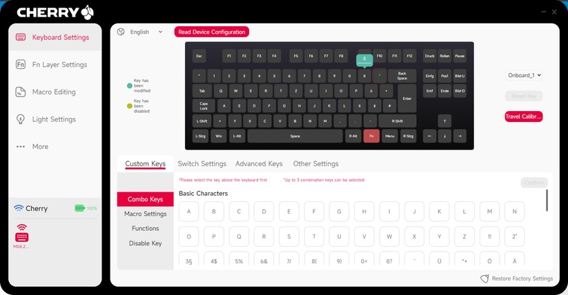 Cherry Xtrfy MX 8.2 Pro TMR Wireless - Bilder App 