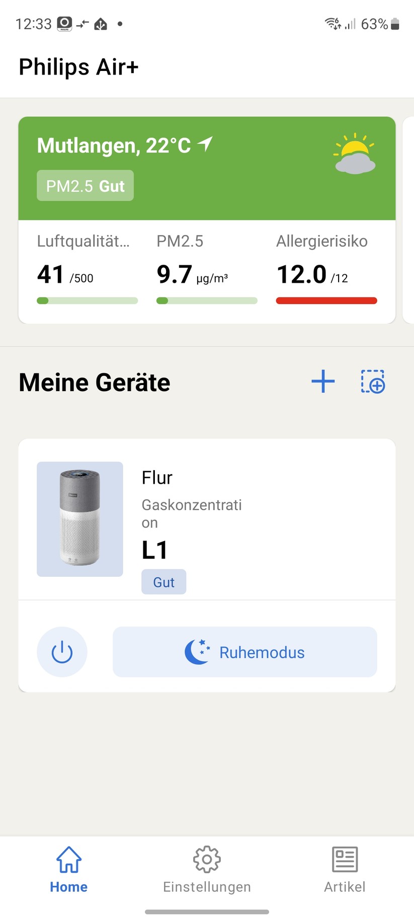  Einrichtung mit App Air+