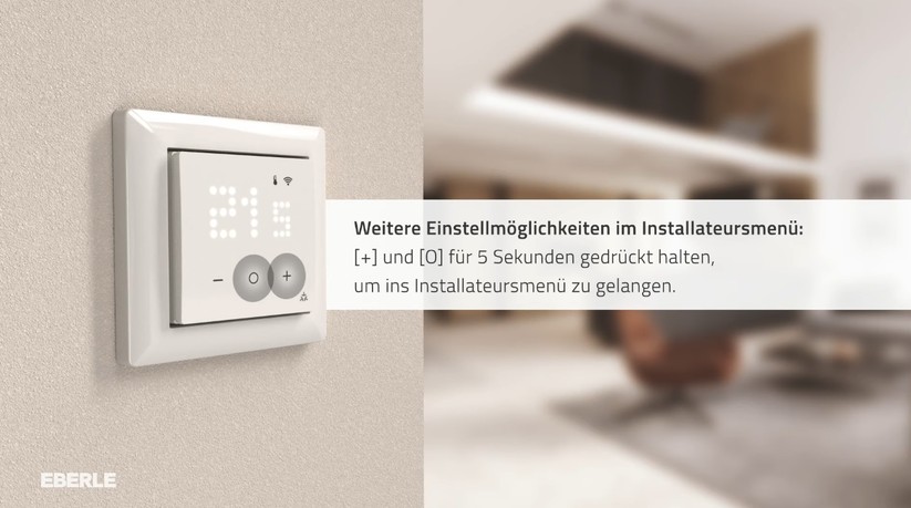 In einem Youtube-Video erläutert Eberle detaillierte die Montage und Inbetriebnahme. Das beigelegte Faltblatt informiert über die wichtigsten Einstellungen und technischen Daten.