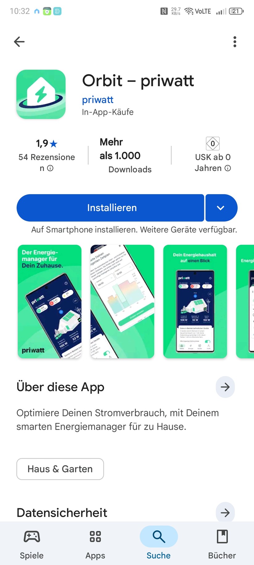 Priwatt-App Orbit