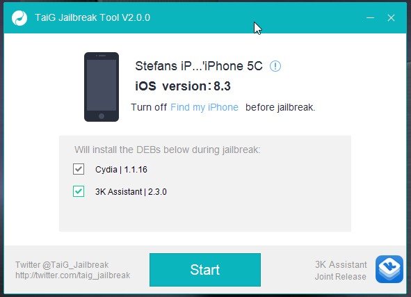 TaiG-Jailbreak für iOS 8.3