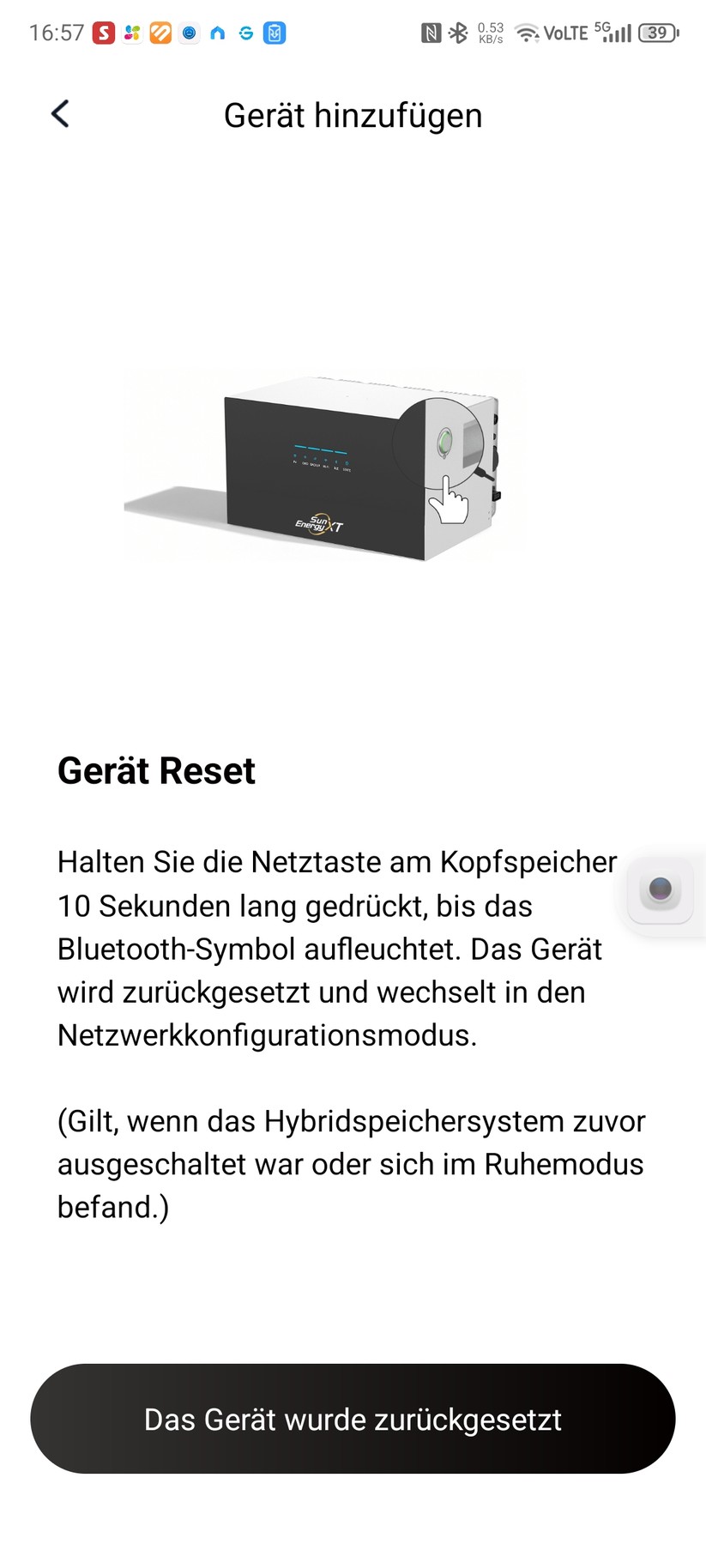 SunEnergyXT-App: Die Koppelung des Speichers mit dem heimischen WLAN ist schnell erledigt.
