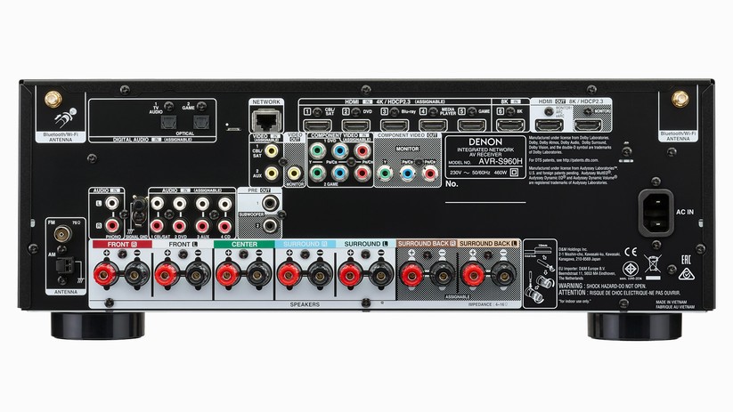 Anschlüsse bei einem AV-Receiver von Denon