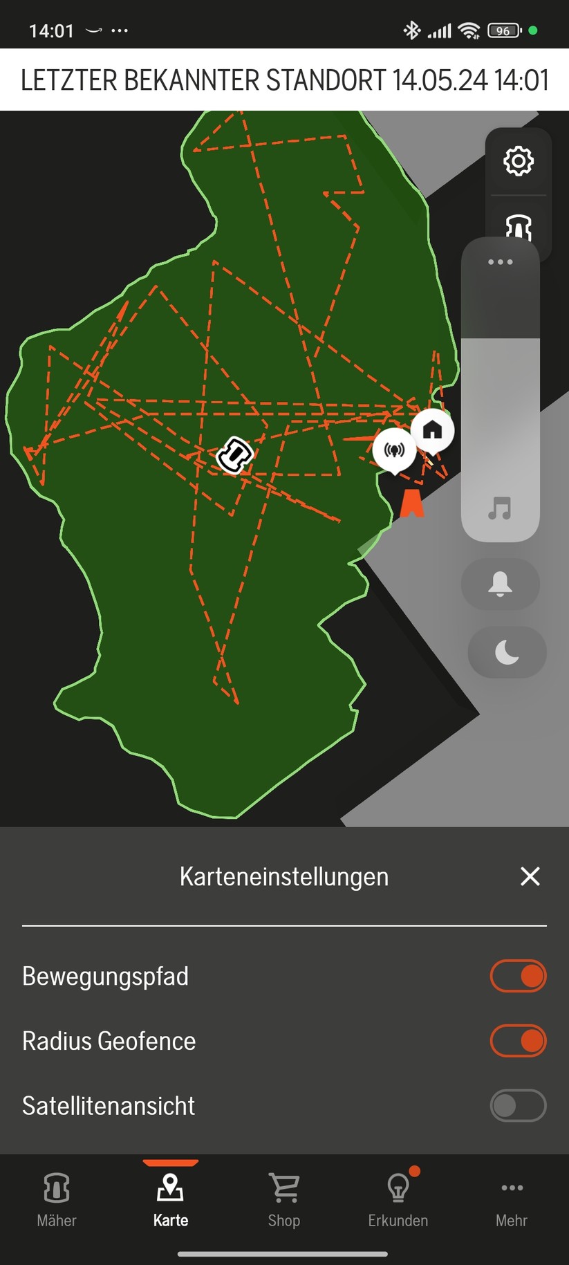 Strukturierte Bahnen kann der 410XE nicht fahren