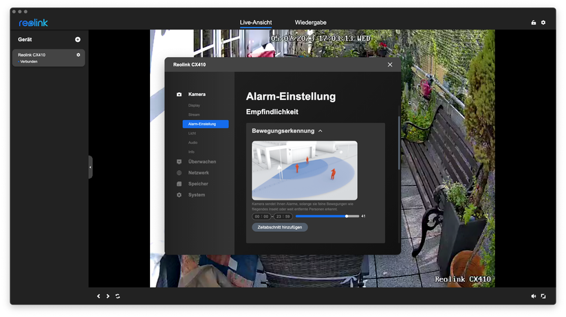Reolink CX410: Desktop-App