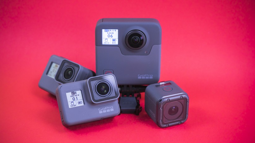 GoPro Fusion mit Hero5 Black, Hero6 Black und Hero5 Session.