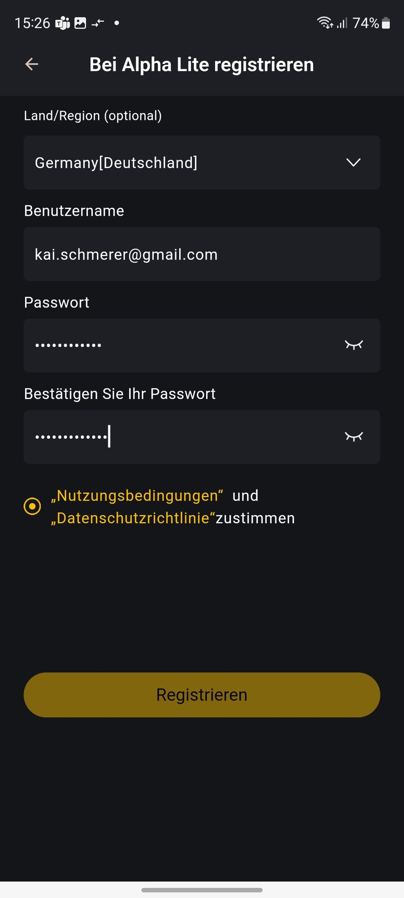  Inbetriebnahme mit App Alpha Lite
