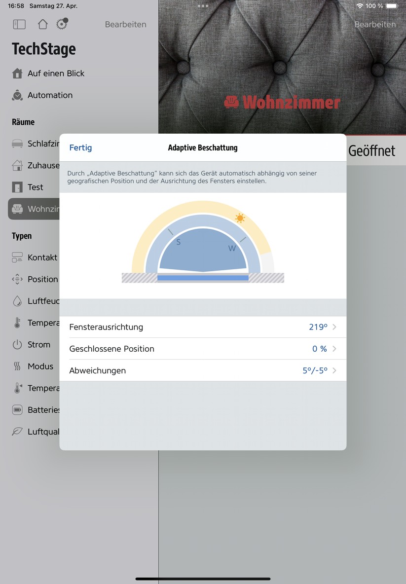 Eve Blinds Collection: Die Einrichtung mit der Eve-App ist schnell erledigt. 