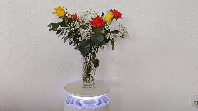 Switchbot Luftreiniger F6: Gegenüber der Tisch-Variante mit integrierter Qi-Ladefläche bietet auch die normale Version eine Ablagefläche.