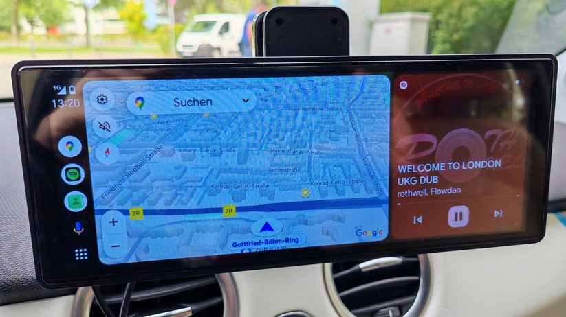 Lescars IPS-HD-Touchscreen mit Dashcam für Android Auto & Apple Carplay