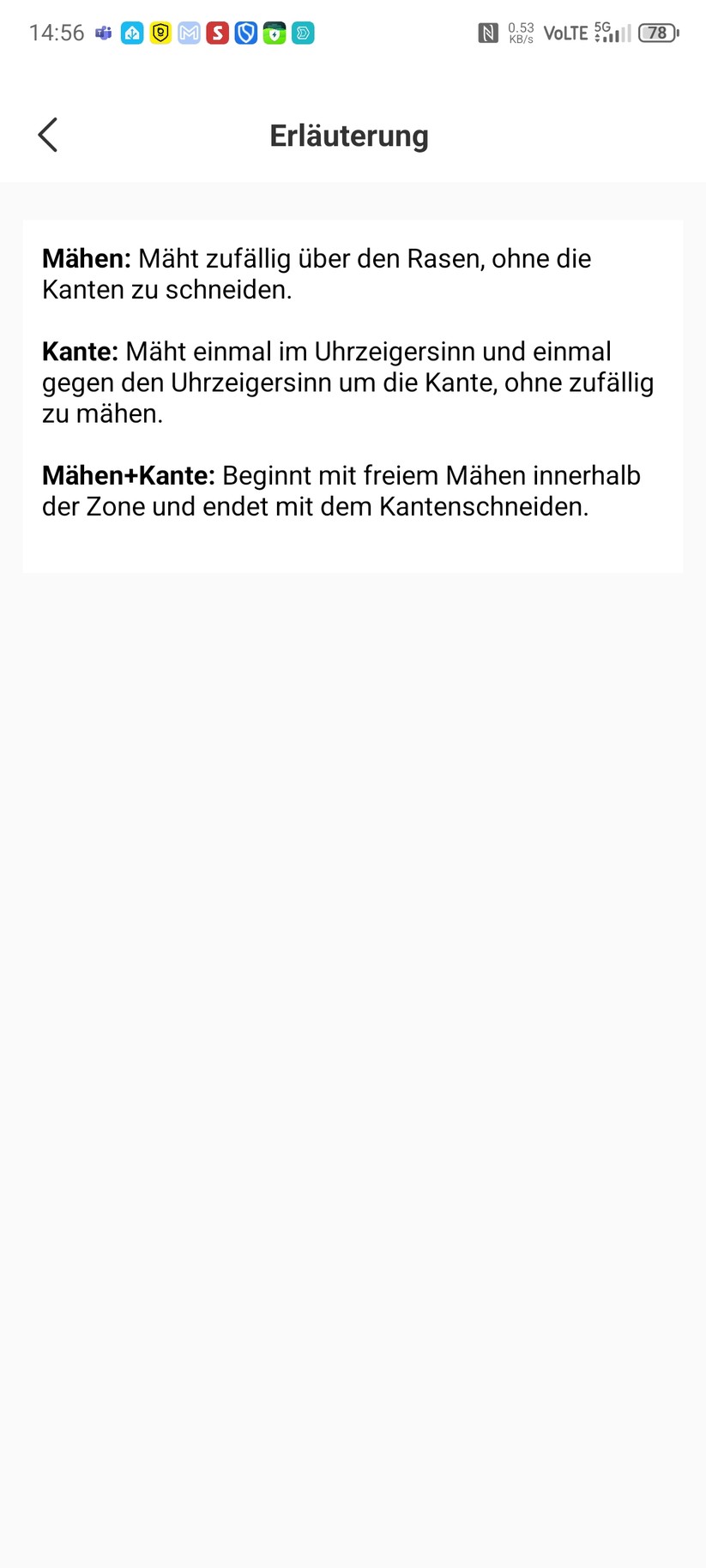 Roboup Raccoon 2 SE: Die Roboup-App liegt auf Deutsch und ist übersichtlich, sodass man den Mähroboter leicht konfigurieren und Zeitpläne erstellen kann.