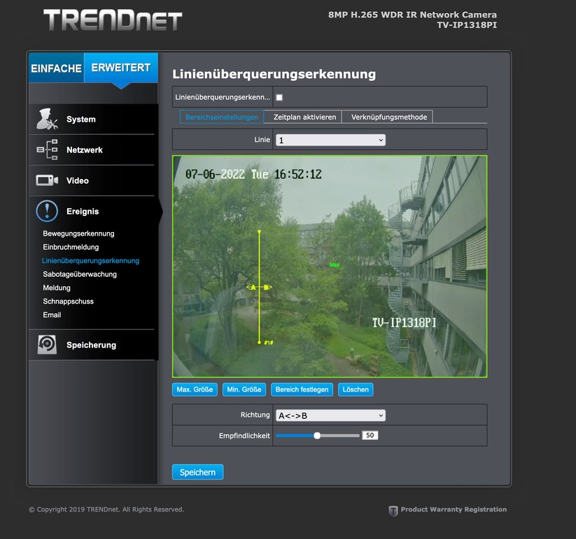 Trendnet TV-IP1318PI: Konfiguration über Browser