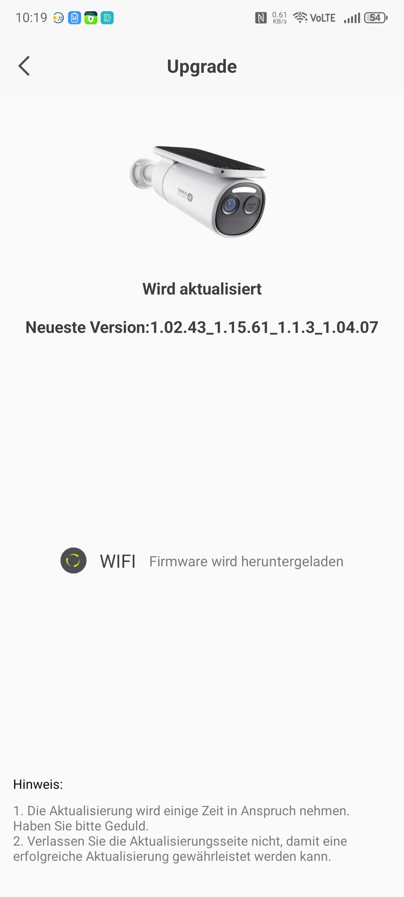 Baseus Security S2: Konfiguration mit der App