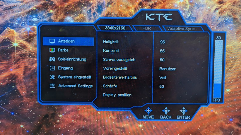 KTC G42P5 Einstellungen