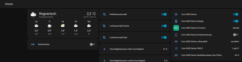 Levoit Core 300S: Die Integration in Home Assistant erfolgt über die Cloud des Herstellers.