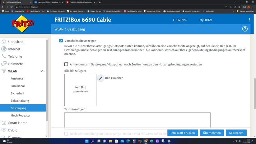 Fritzbox 6690 Cable - Konfiguration 