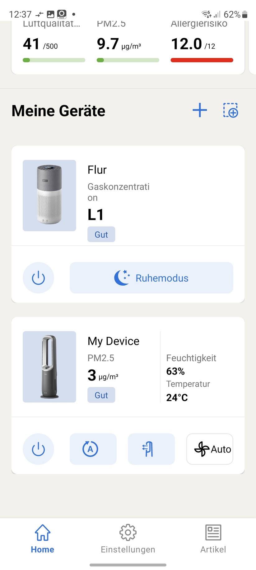 Philips Air Performer 8000 AMF870: Einrichtung mit App Air+