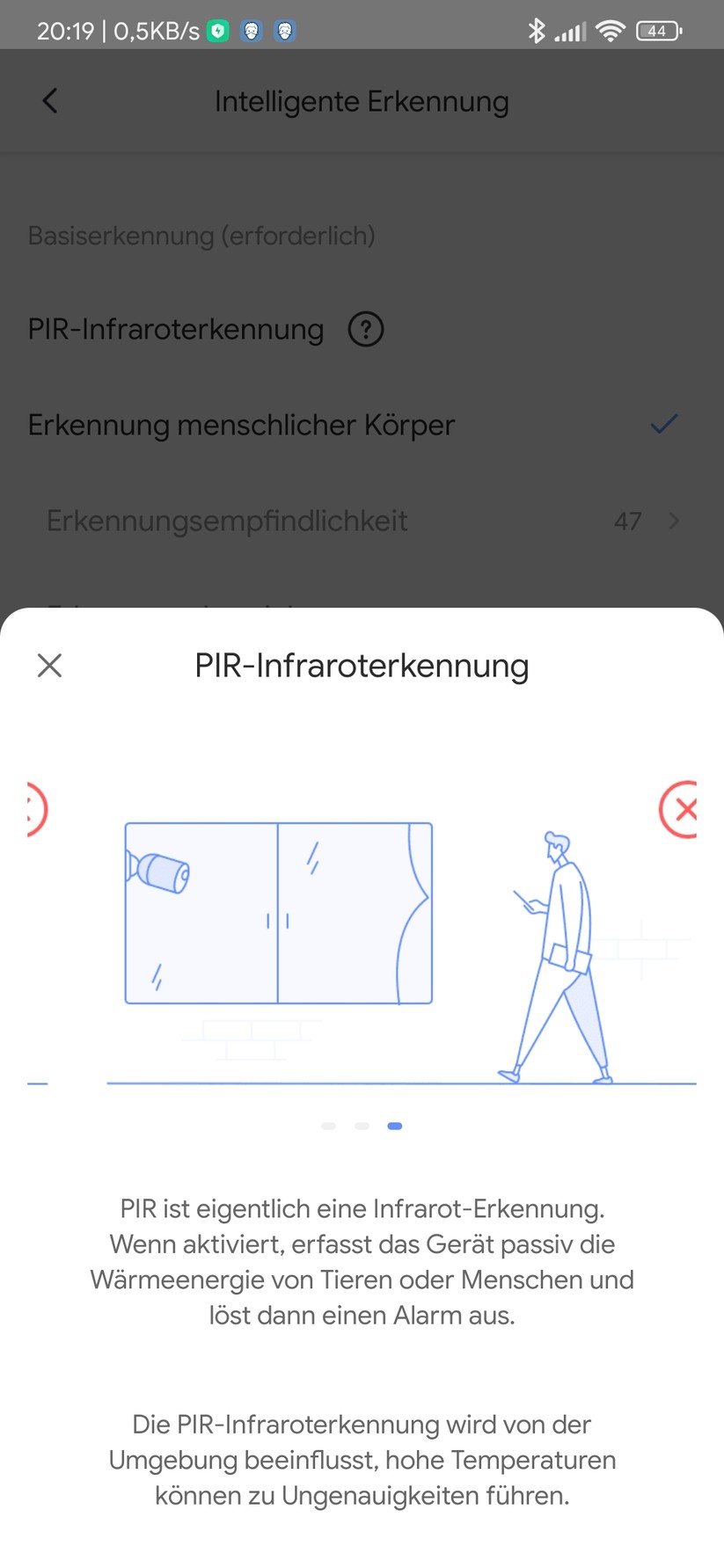 Ezviz BC2: Die PIR-Erkennung wird gut erklärt.