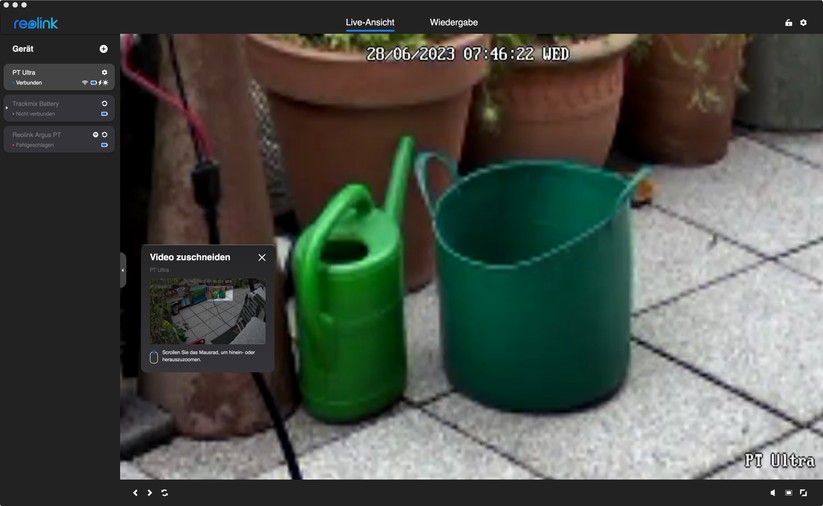 Reolink Argus PT Ultra: Einstellungen mit Desktop-App